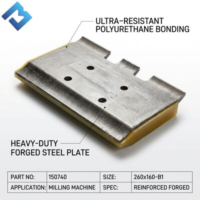 150740 Polyurethane Track Shoe 260*160-B1 Rubber Track Pads for W1900 Milling Machine